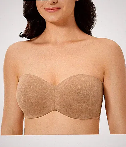 DELIMIRA Pfifferling (beige) BH 32D nahtlos Bügel trägerlos Minimizer