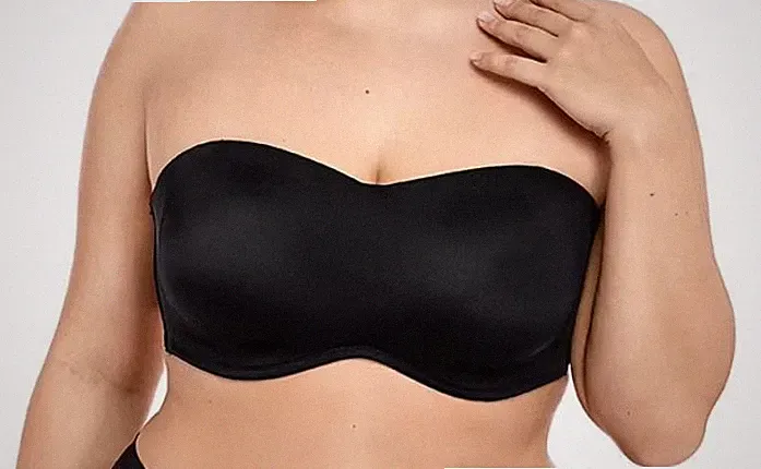 DELIMIRA🌺Schwarzer Multiway Bügel Minimizer Trägerloser Bandeau BH 🌺36A #62