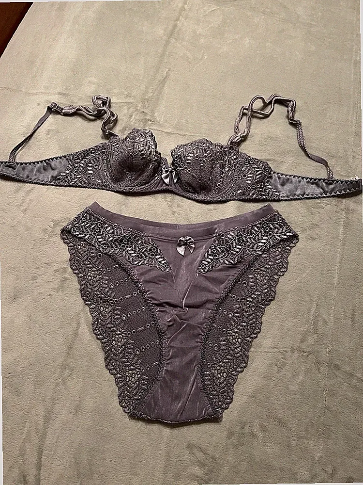 Dessous AUBADE Set Bügel-BH, Slip Gr. 40 BH 75 A Farbe grau