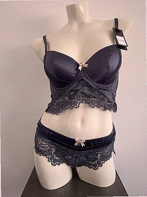 Dessous Set Longline BH + Slip „Lavinia“ von Hunkemöller Noir Gr. 80C/L NEU