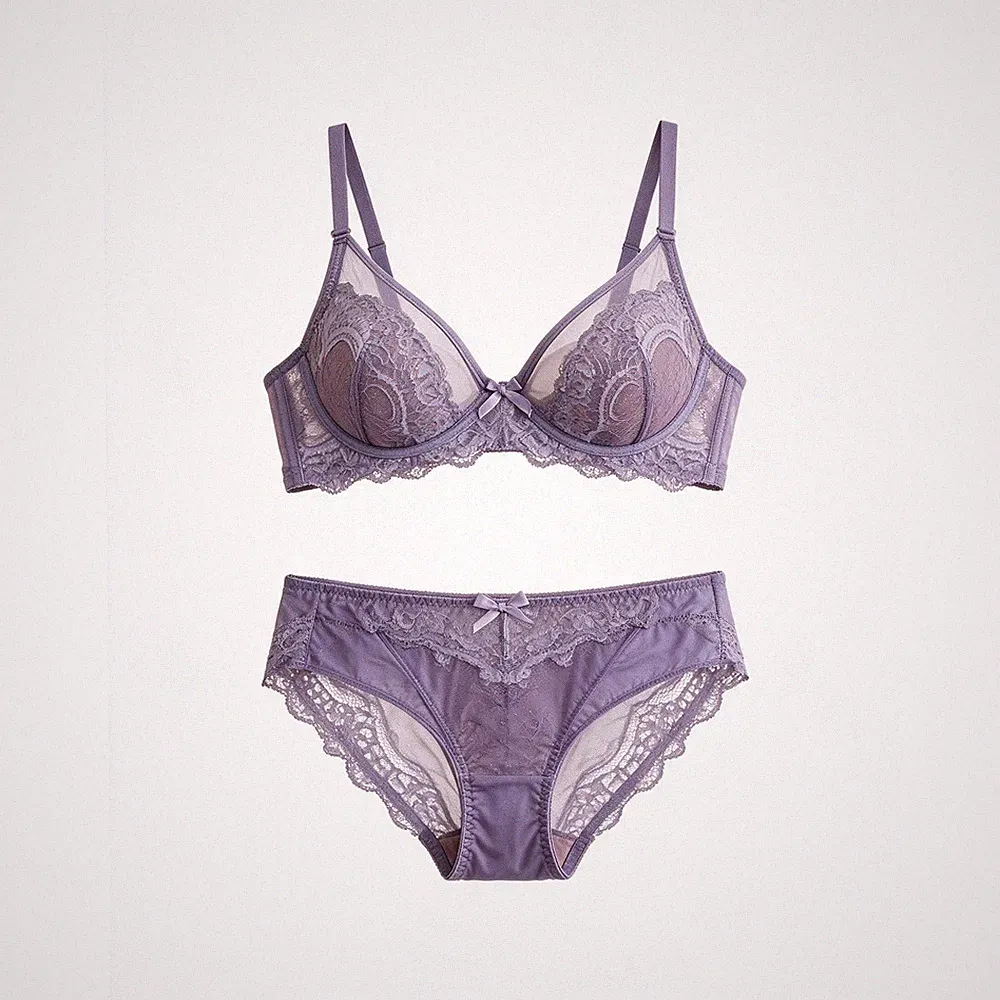Dessous Set Spitze - Push-Up Effekt Mützen B-C Damen