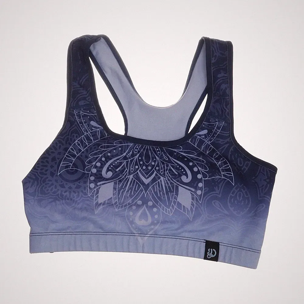 Dharmabums, Sport-BH, Größe: M, Blau/Weiß, Paisley, Damen #0eE