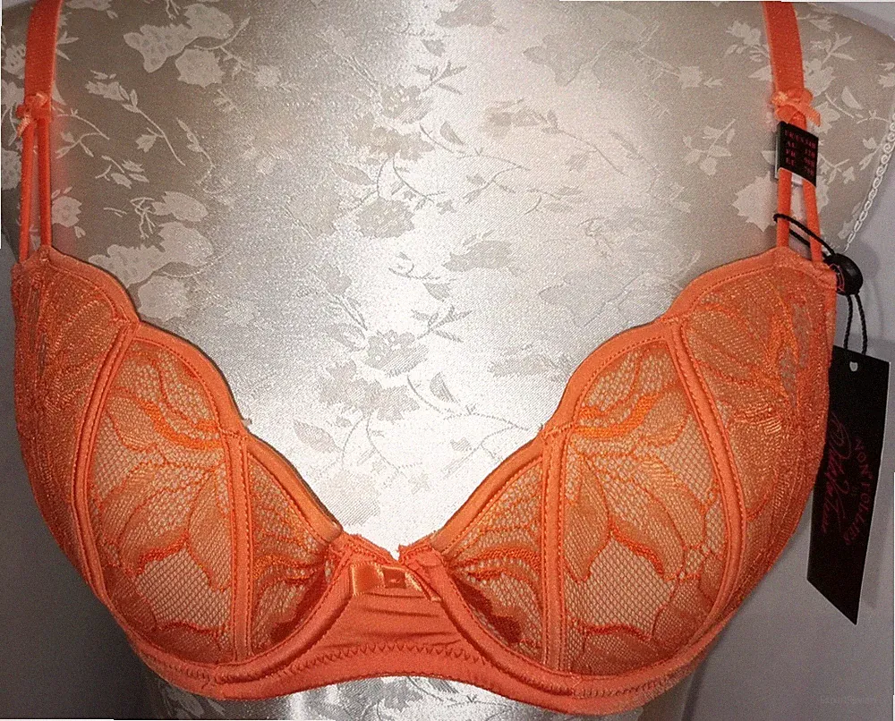 "Dita von Teese" Bügel BH Gr. 75 B 75 D 80 D Halbschale in Orange wattiert NEU