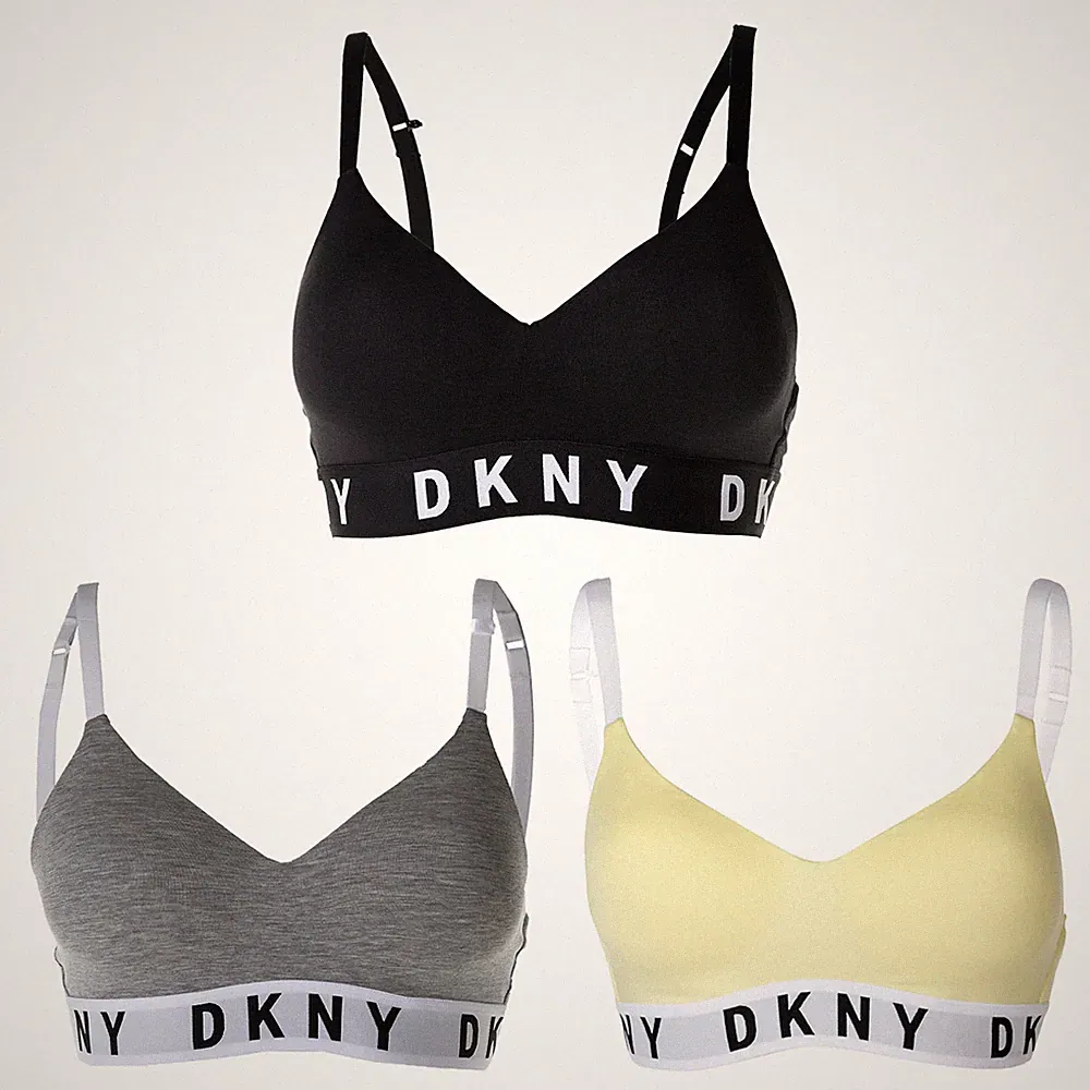 DKNY Damen Bustier - Bra, Triangel BH, Logo, einfarbig