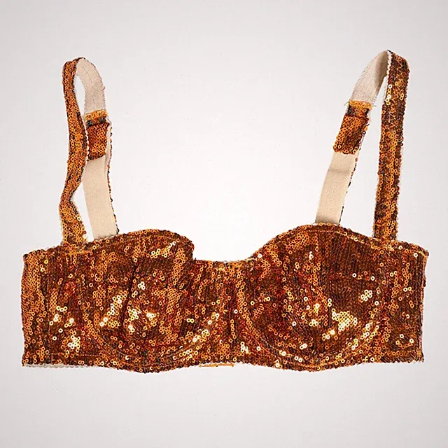 DOLCE & GABBANA Underwear Gold Pailletten Nyon Balconnet BH IT2/S UVP 1050usd