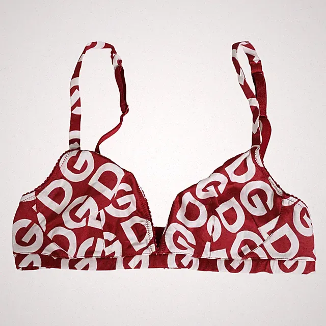 DOLCE & GABBANA Underwear Red Logo Monogram Cotton Soft Cup BH IT5/XL 180usd
