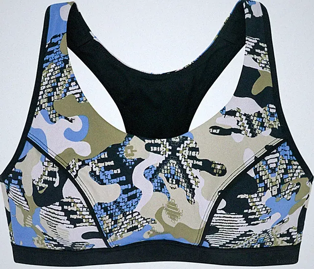 🍀🍀🍀 DORINA 17412 Sport-BH Dynamic Racerback blue Camouflage schnell trocknend