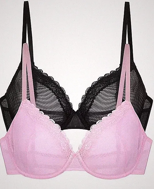 DORINA Pack 2 Misha Bügel BHs Ohne Polsterung In Pink/Schwarz 36A (fm236-11)