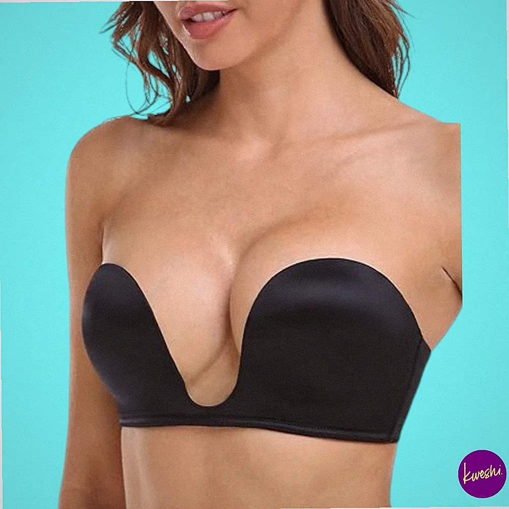 DOTVOL Damen Trägerloser BH, wandelbar, Schwarz, UK 34D | EU 75D | US 34D