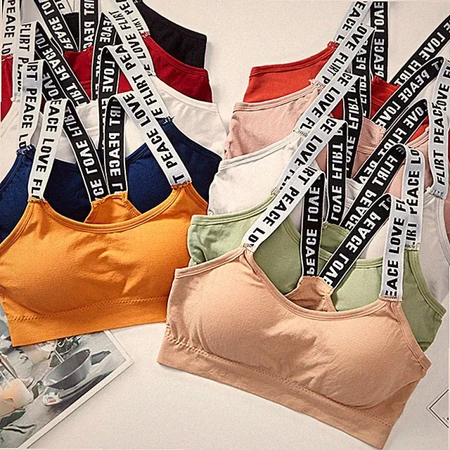 Drahtloser Yoga Sport BH Weste für Damen tiefer Ausschnitt offener Rücken einf