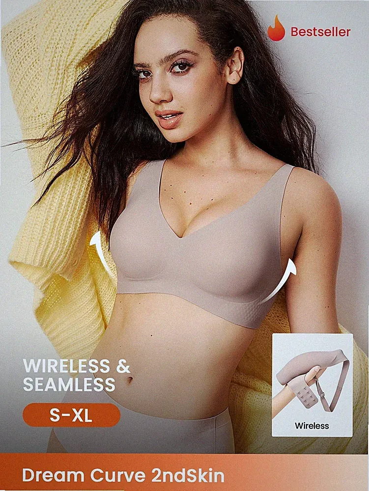 Dream Curve Nahtloser Plunge BH in Erd Tönen Unsichtbare Unterwäsche Billig24