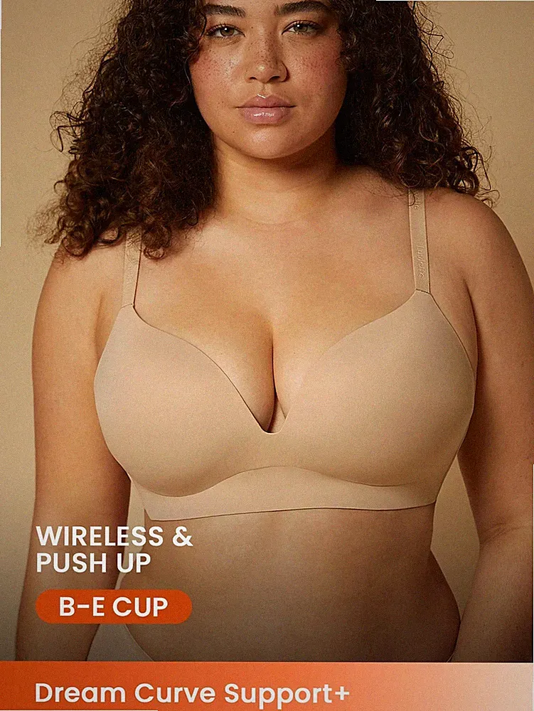 Dream Curve Support+ Nude Drahtloser Push up T Shirt BH Komfortable Billig24