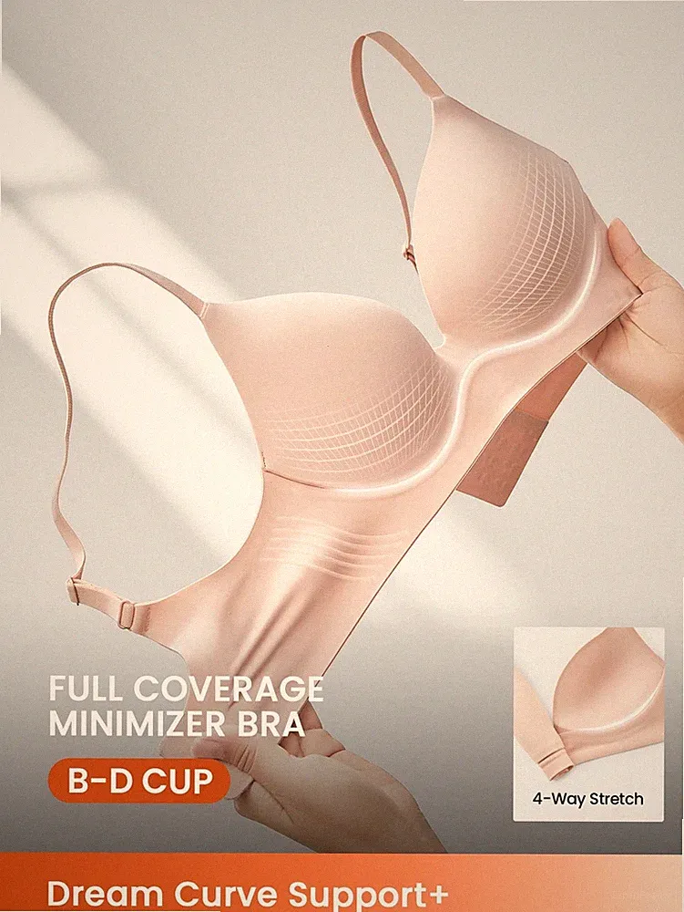 Dream Curve Support+ Rosa Kabelloser Push up T Shirt BH für Bequemen Billig24