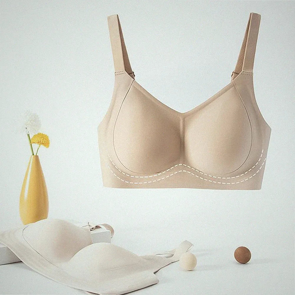 Dünner nahtloser BH für Damen große Oberweite kleine Größe ohne Bügel bequ