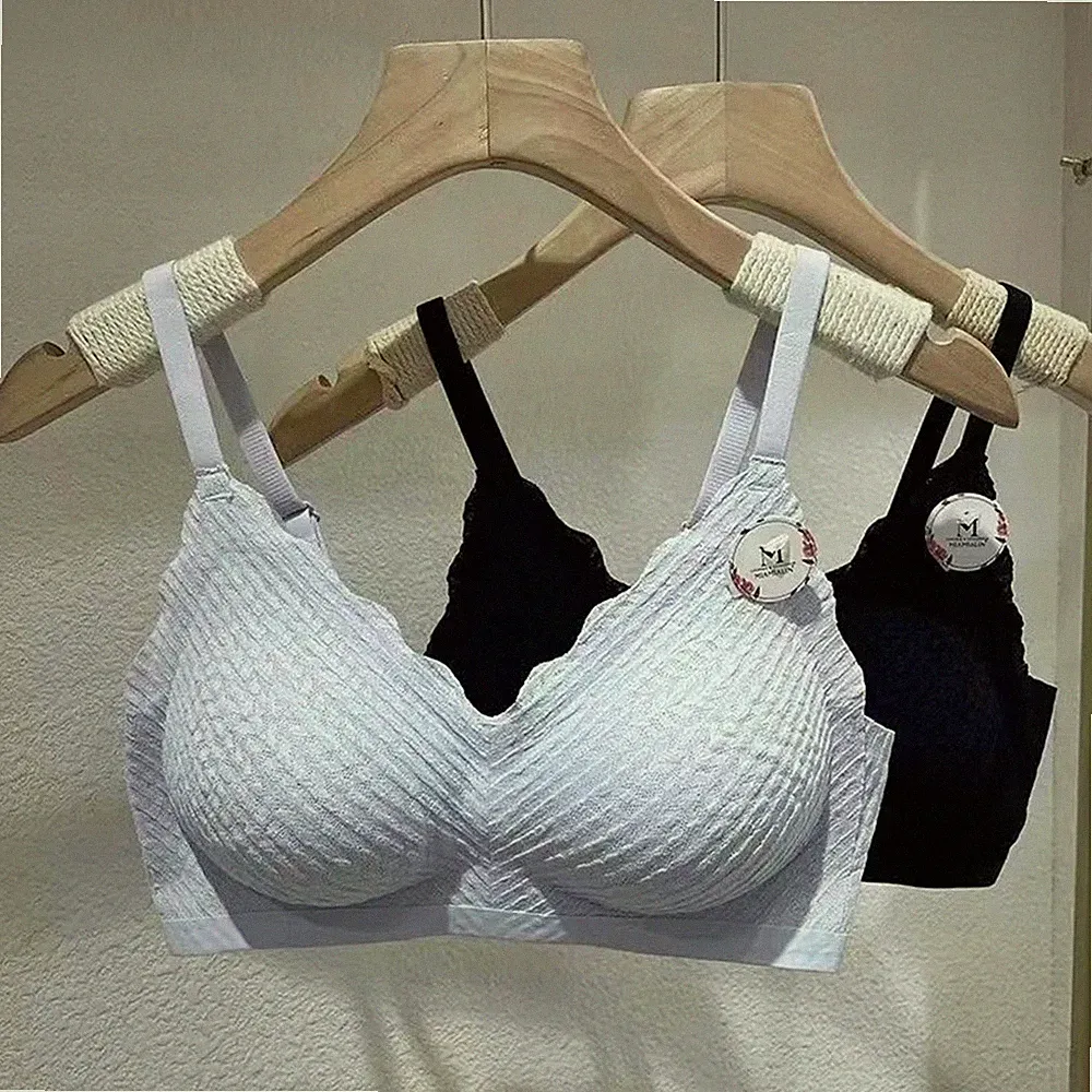 Dünner Pad Nahtloser Spitzen BH für Damen Kleine Oberweite Vollschale Sommer A