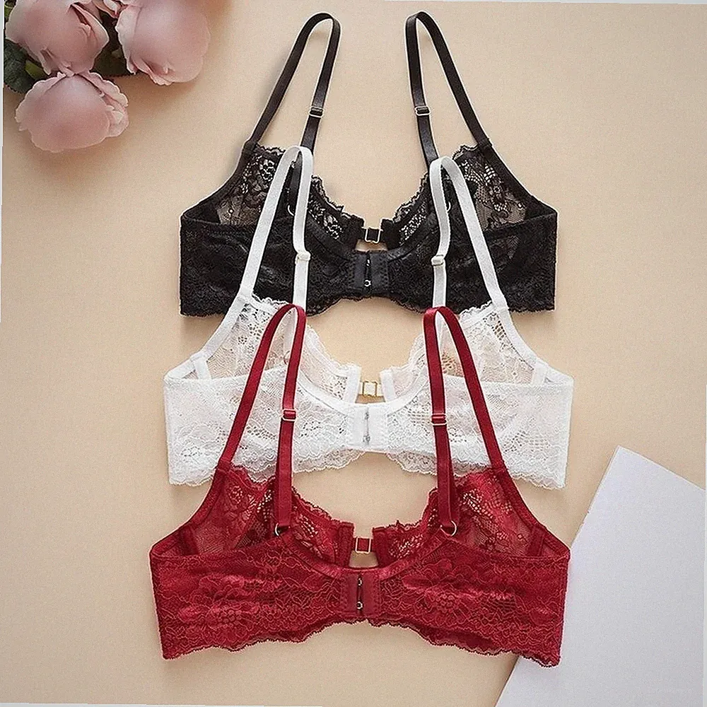 Dünner Spitzen Push Up BH für Damen Bügel Sommer bequem Alltag Unterwäsche
