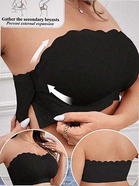 Einfarbiger, bügelloser Tube Top BH in Übergröße für ultimativen Billig24
