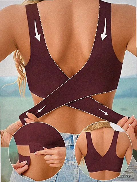 Eleganter Damen Bandeau BH mit Kreuzrücken und Frontverschluss Billig24