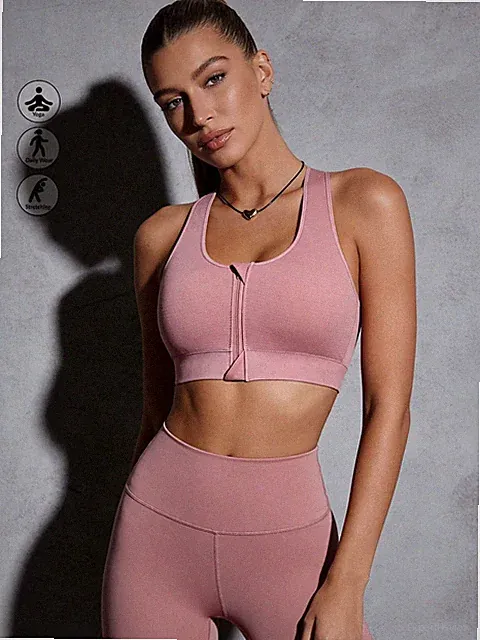Eleganter Damen Sport BH mit Reißverschluss und transparenten Einsätzen Billig24