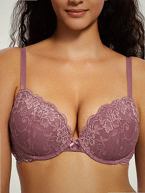 Eleganter Push Up BH mit Spitze und verstellbaren Trägern für perfekten Billig24