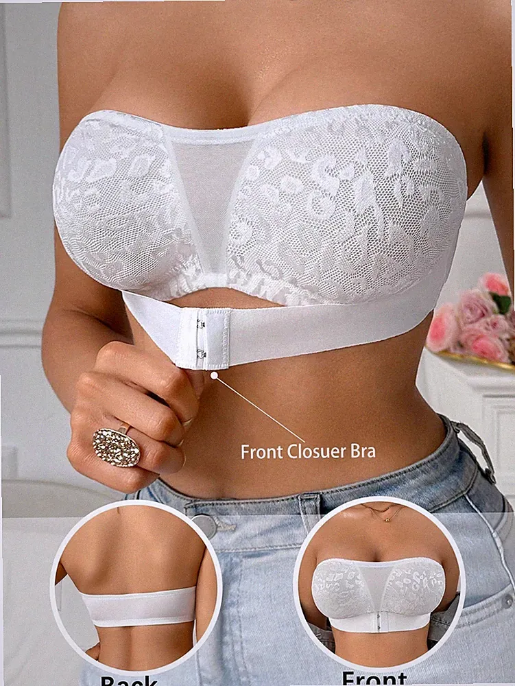 Eleganter Spitzen Bandeau BH ohne Bügel für Damen Billig24