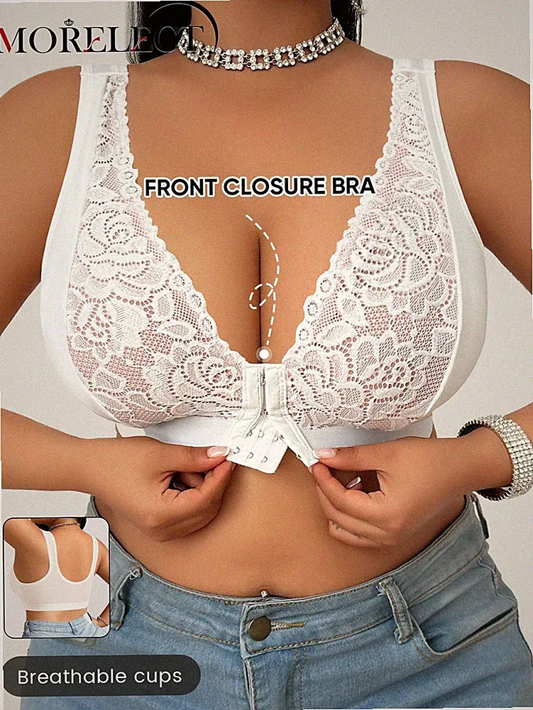 Eleganter Spitzen BH für Damen in großen Größen Drahtloser Komfort mit Billig24