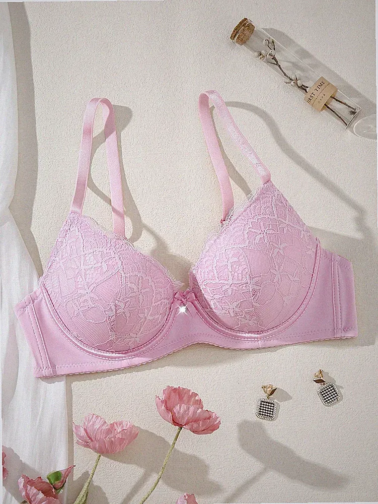 Eleganter Spitzen Push Up BH ohne Bügel für verführerischen Komfort Billig24
