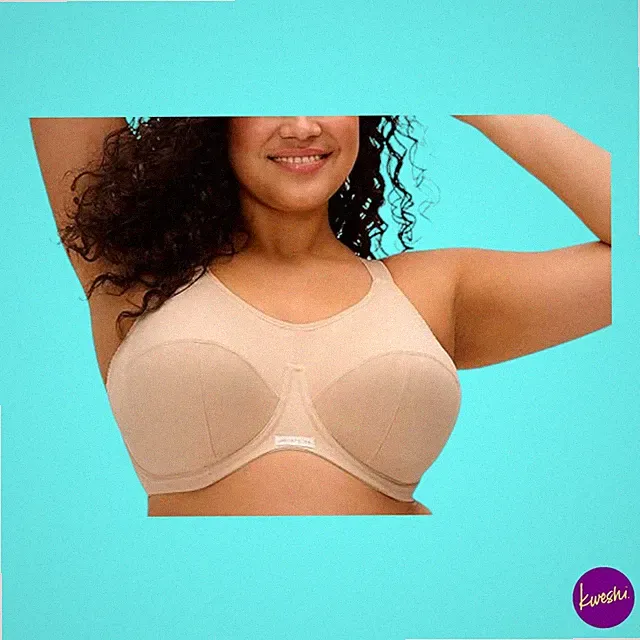 ELOMI Damen Energise Sport BH, mit Bügel, beige, UK 38J | EU 85M | US 38M