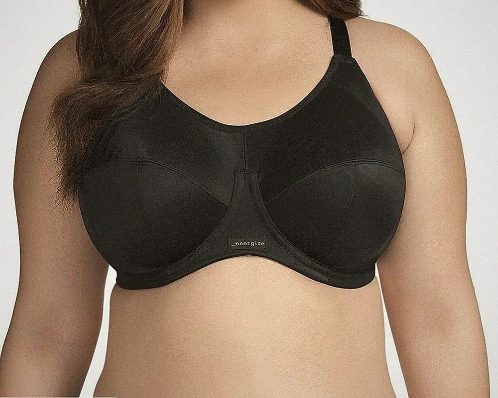 Elomi Energise Sport BH Schwarz Gr.38C Bügel Seitenstütze Vollschale 8040