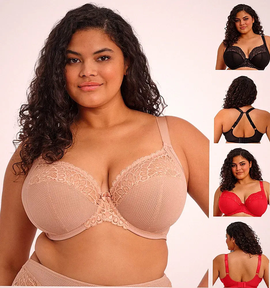 Elomi Tiernie BH Plunge ungepolstert Bügel Damen Stretch Spitzen BH EL303334
