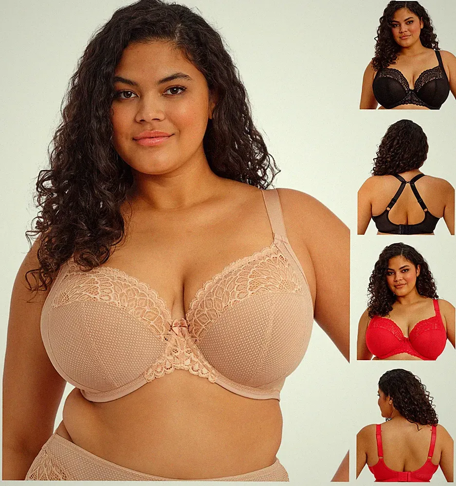 Elomi Tiernie BH Plunge ungepolstert Bügel Damen Stretch Spitzen BH EL303334