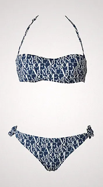EMPORIO ARMANI Damen-Bikini mit Bügel-Bandeau-BH und herausnehmbaren Polstern, b