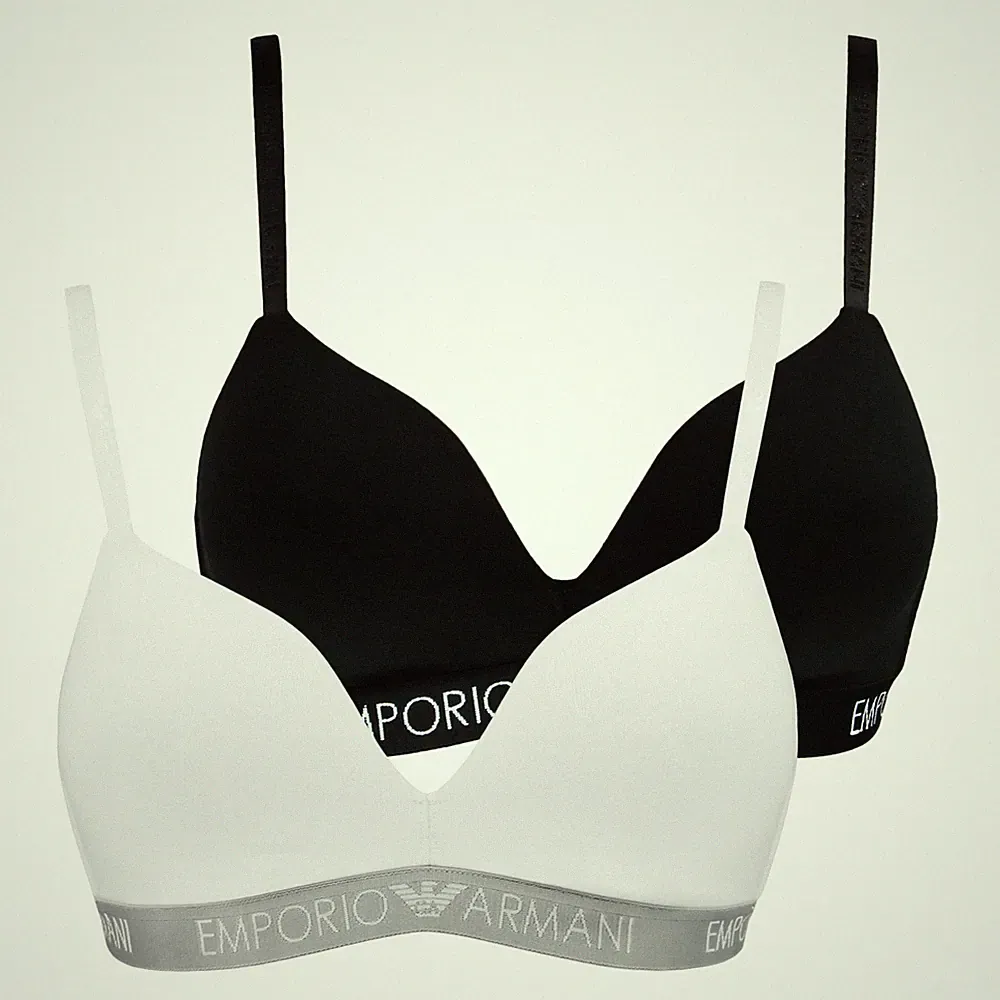 EMPORIO ARMANI Damen Padded Triangle Bra Iconic Cotton Triangel BH