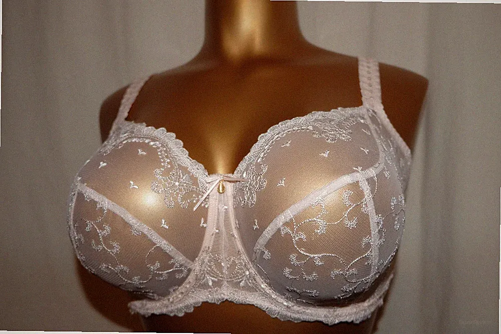 EMPREINTE transparenter Bügel-BH CARMEN 08188 Glitzer Tüllspitze rose amour NEU