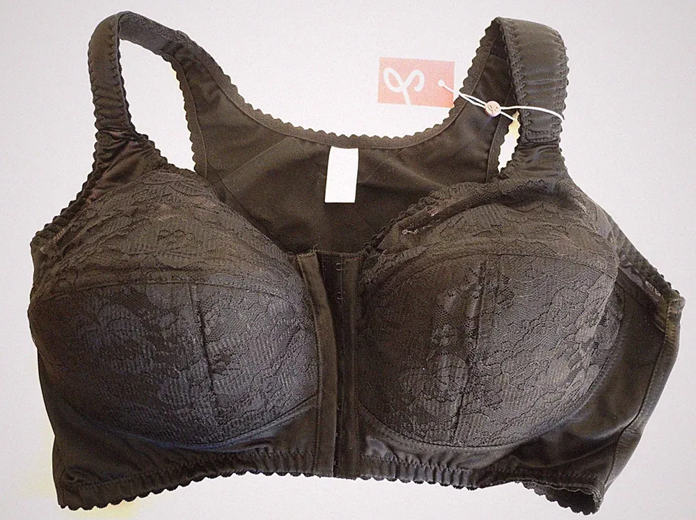 ❤️ Entlastungs-BH / Baumwolle - Vorderverschluß - Schwarz - Gr. 85 F - Neu ❤️