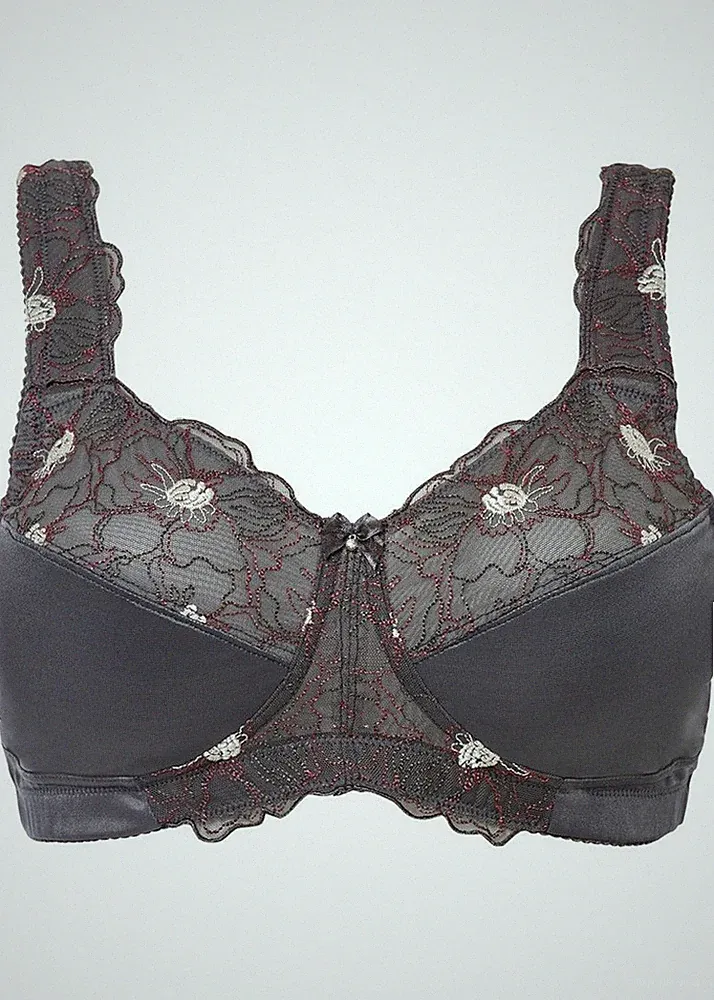 Entlastungs BH Gr. (100) G Anthrazit Unterwäsche Bra Oberteil Unterhemd Neu*