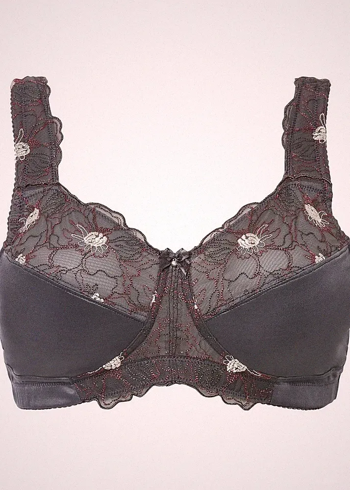 Entlastungs BH Gr (95) G Anthrazit Damen-Unterwäsche Bra Oberteil Unterhemd Neu*