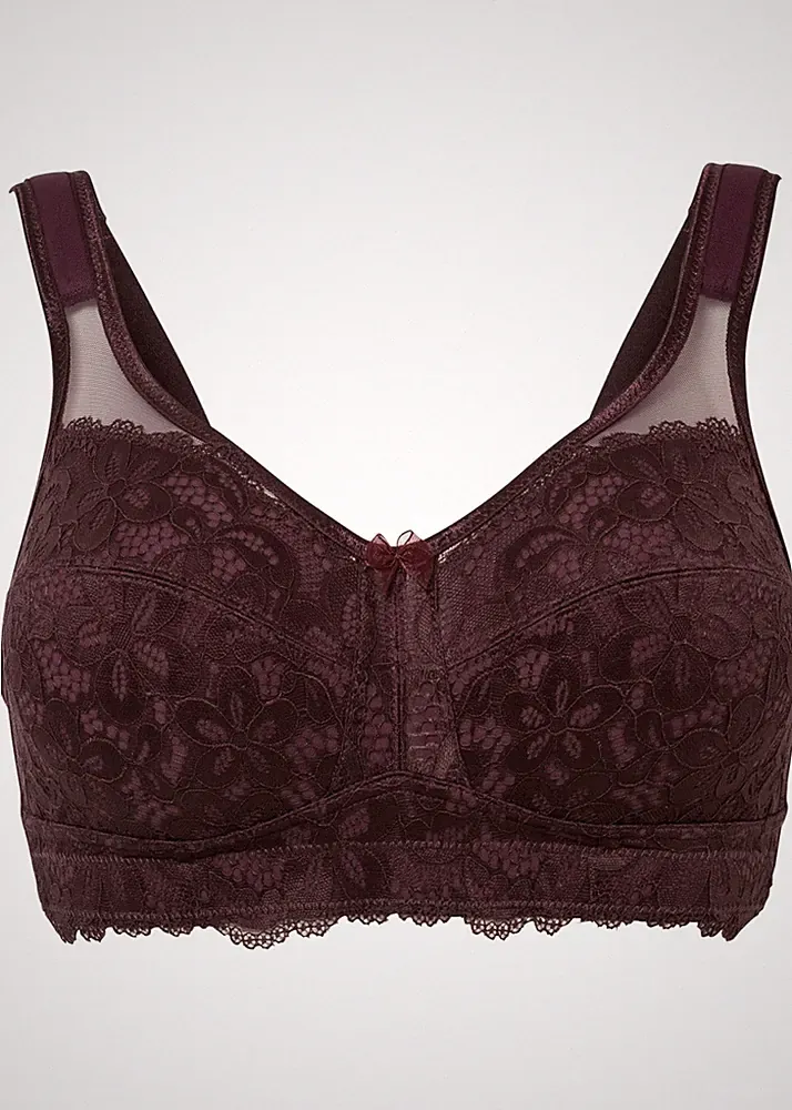 Entlastungs BH ohne Bügel Gr. (80) C Weinrot Damen-Unterwasche Bra Dessous Neu*