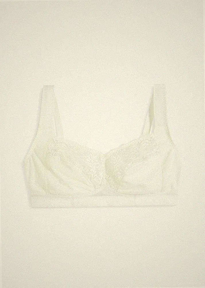Entlastungs BH ohne Bügel Gr. (80) C Weiß Damen-Bra Oberteil Neu*