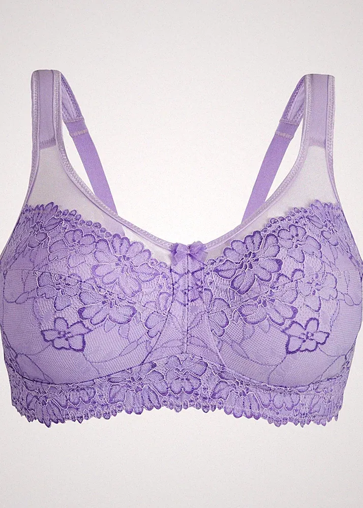 Entlastungs BH ohne Bügel Gr. 80 Cup D Hellviolett Helllila Bra Unterhemd Neu*