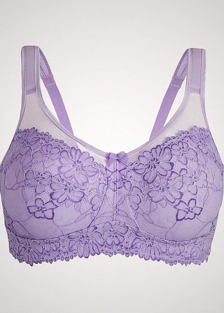 Entlastungs BH ohne Bügel Gr. 80 Cup D Hellviolett Lila Damen-Unterwäsche Neu