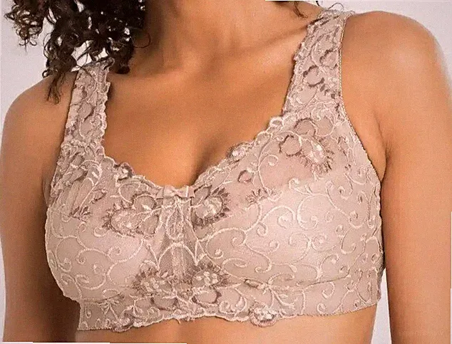 Entlastungs BH ohne Bügel mit Spitze beige Gr 75D