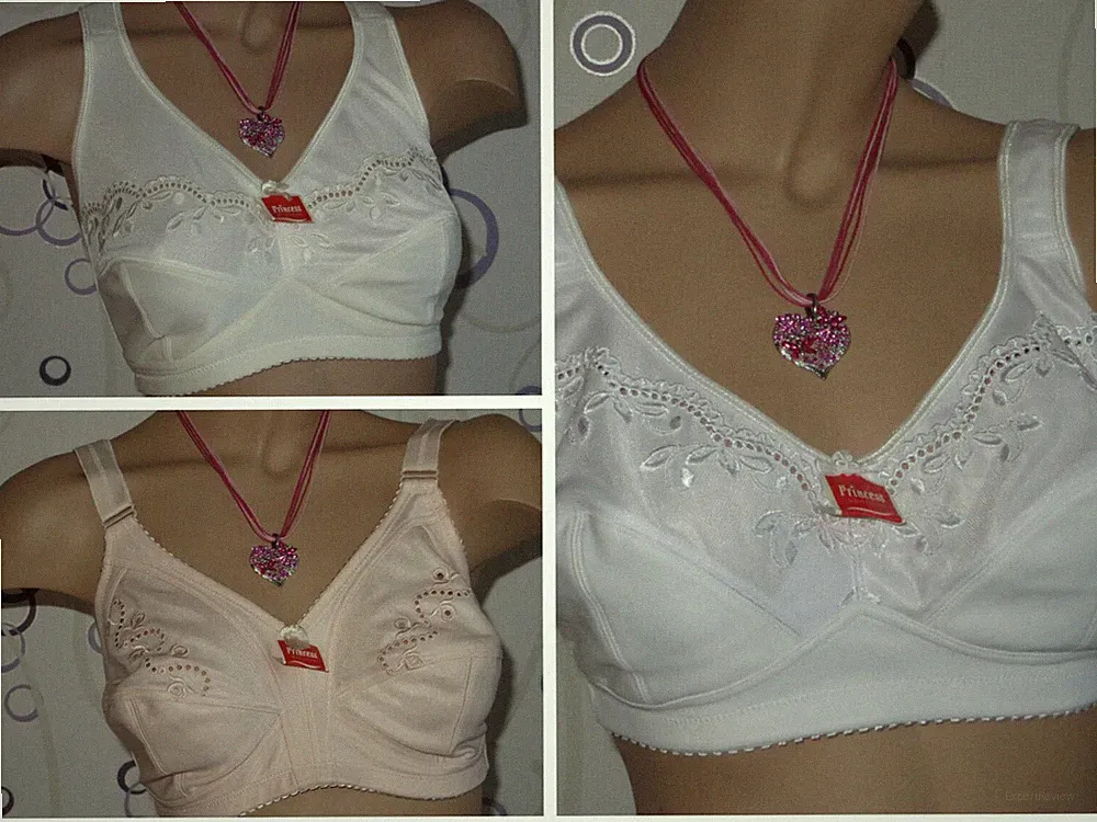 Entlastungs-BH ohne Bügel von Princess Dessous weiß beige 85C 85D 90D