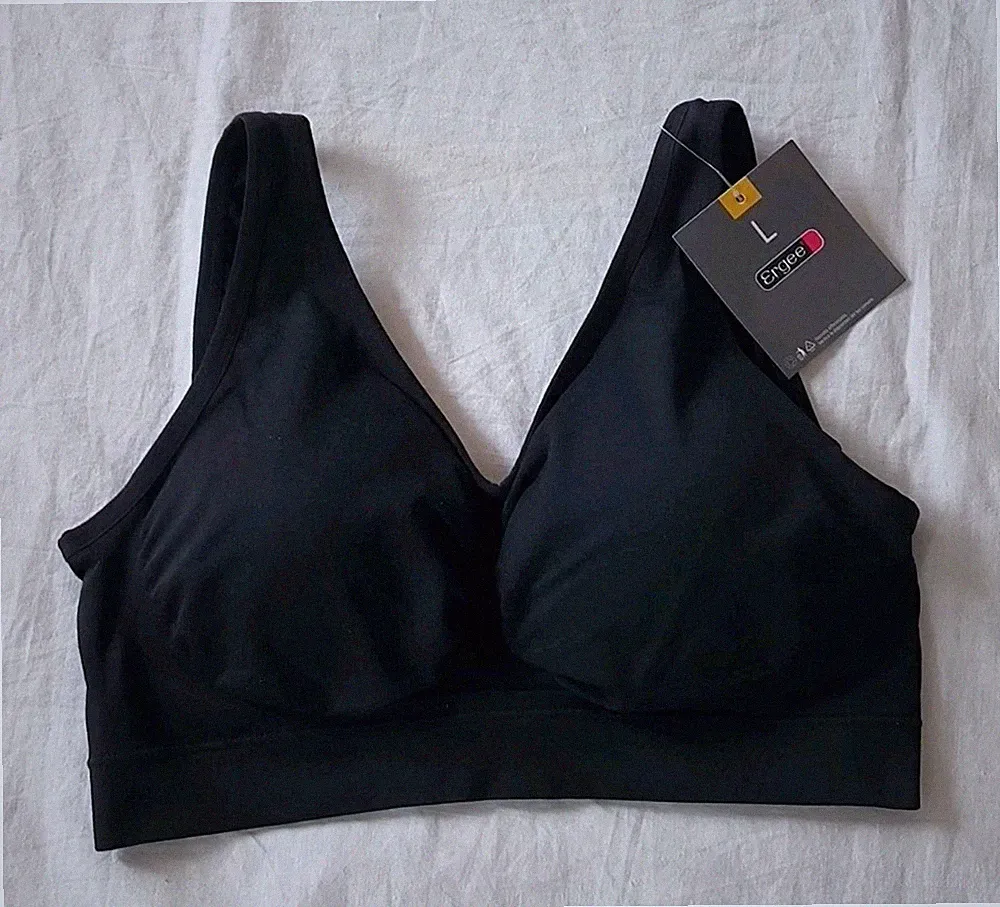 Ergee Basic Bustier Sport BH Schwarz Gr. L herausnehmbare Cups