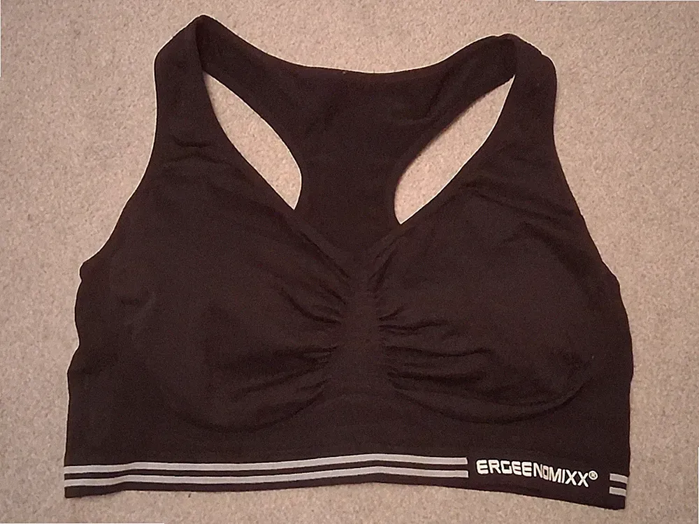 Ergee, Bustier, Sport BH, schwarz, 2XL, herausnehmbare Polster