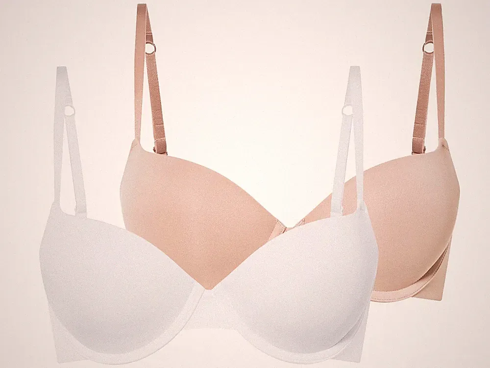 esmara® Damen Push-UP-BHs, 2 Stück, verstellbare Trägern beige/weiß, 70A B-Ware