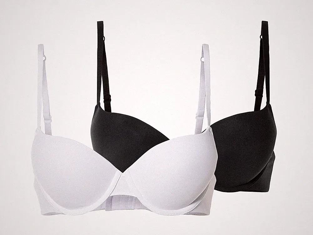 esmara® Damen Push-Up BHs, 2 Stück, verstellbare Trägern schwarz/weiß B-Ware