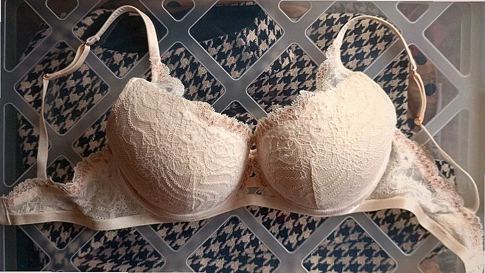 Esotiq Push up BH mit Bügel Weiß Offwhite Spitze floral rosegold XS 65 F
