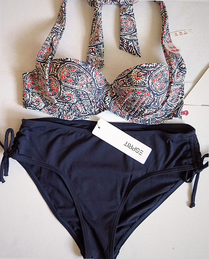 ESPRIT Bikini Set Kombi Gr. 36 / 70 B Bandeau Bügel-BH wattiert + Slip Bikini