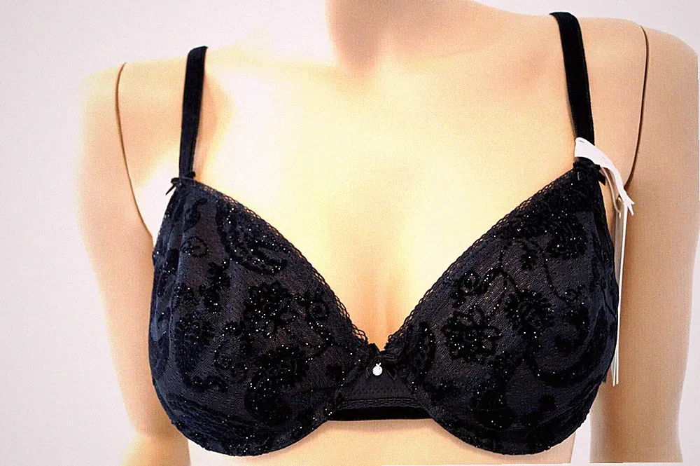 Esprit Bügel-BH Gr.75, 80 CUP: B schwarz geblümt UVP.: 24,99 € NEU